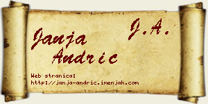 Janja Andrić vizit kartica